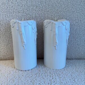 NWT! Target Bullseye 6.5" Flameless LED White Pillar Halloween Candles